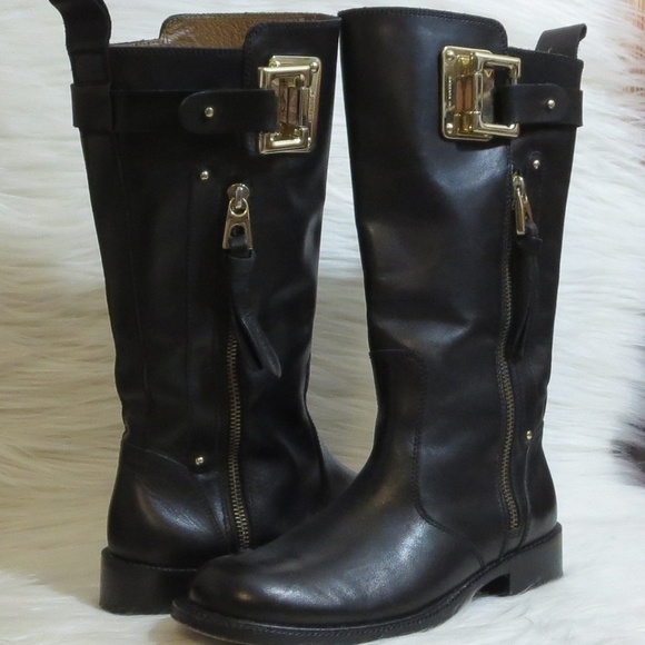 biker boots gold